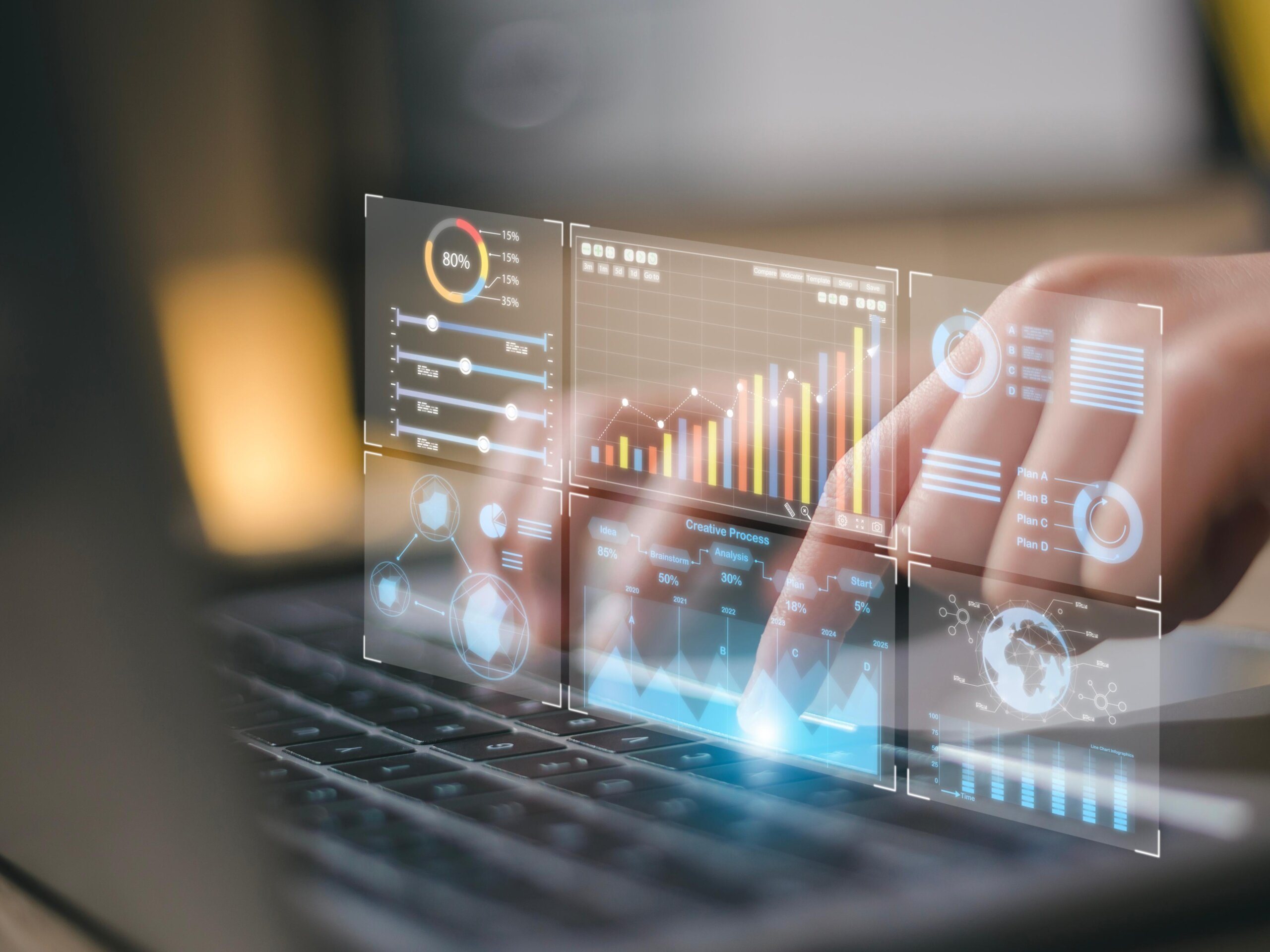 Moderne organisatie van het werk door middel van digitalisering